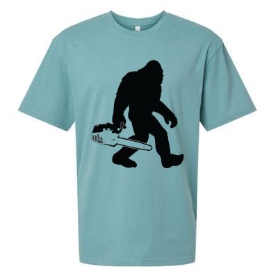 Lumberjack Bigfoot Chainsaw Sasquatch Logger Funny Sueded Cloud Jersey T-Shirt