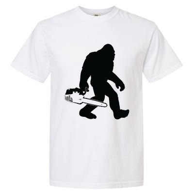 Lumberjack Bigfoot Chainsaw Sasquatch Logger Funny Garment-Dyed Heavyweight T-Shirt