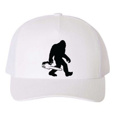 Lumberjack Bigfoot Chainsaw Sasquatch Logger Funny Yupoong Adult 5-Panel Trucker Hat