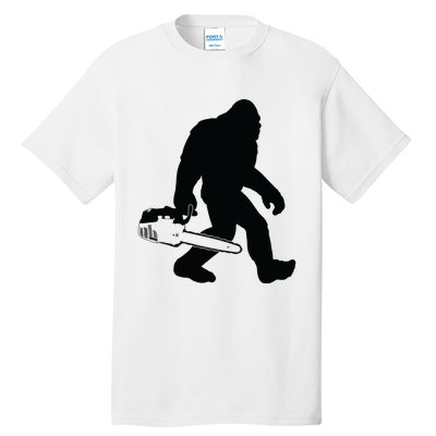 Lumberjack Bigfoot Chainsaw Sasquatch Logger Funny Tall T-Shirt