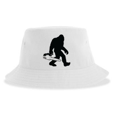 Lumberjack Bigfoot Chainsaw Sasquatch Logger Funny Sustainable Bucket Hat