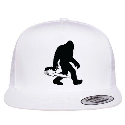 Lumberjack Bigfoot Chainsaw Sasquatch Logger Funny Flat Bill Trucker Hat