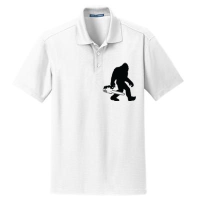 Lumberjack Bigfoot Chainsaw Sasquatch Logger Funny Dry Zone Grid Polo