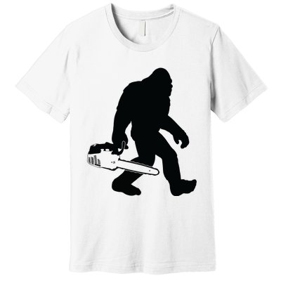 Lumberjack Bigfoot Chainsaw Sasquatch Logger Funny Premium T-Shirt