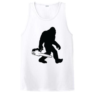 Lumberjack Bigfoot Chainsaw Sasquatch Logger Funny PosiCharge Competitor Tank