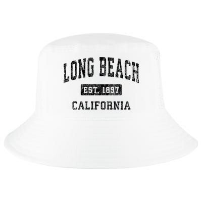 Long Beach California Ca Vintage Established Sports Design Cool Comfort Performance Bucket Hat