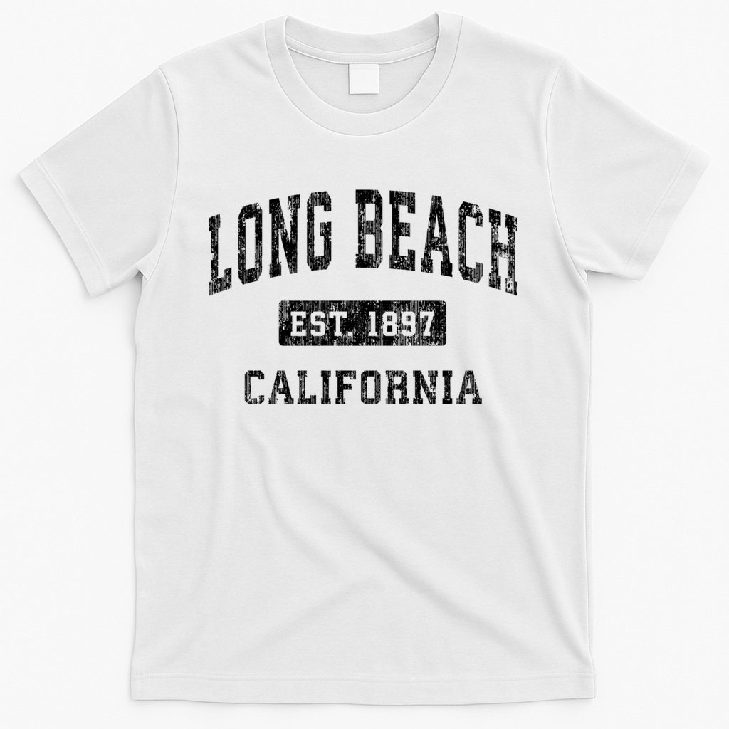 Long Beach California Ca Vintage Established Sports Design T-Shirt