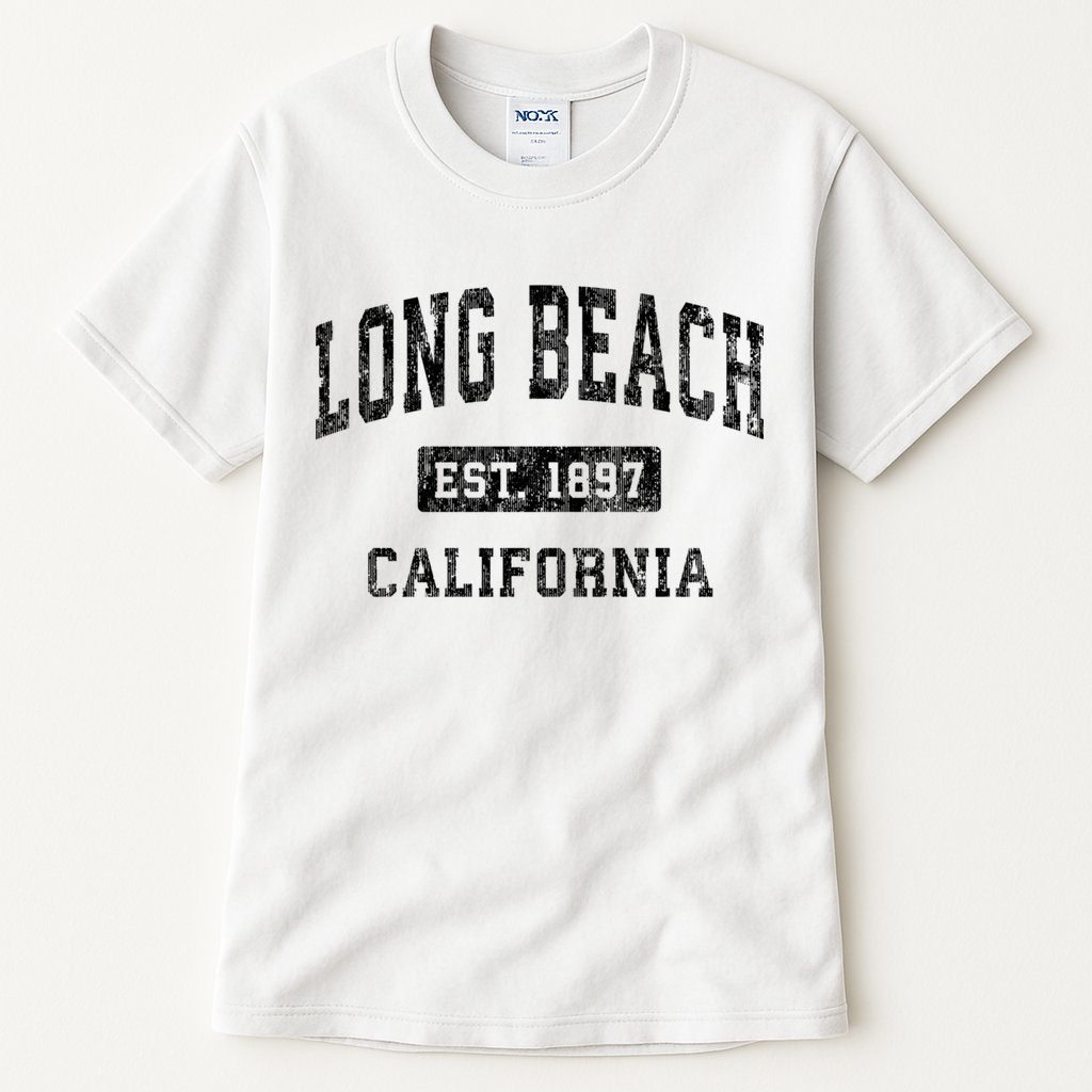 Long Beach California Ca Vintage Established Sports Design Tall T-Shirt