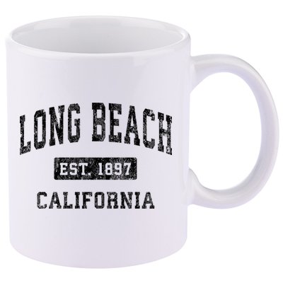 Long Beach California Ca Vintage Established Sports Design 11oz C Handle Ceramic Mug