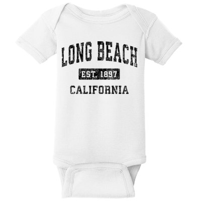 Long Beach California Ca Vintage Established Sports Design Baby Bodysuit