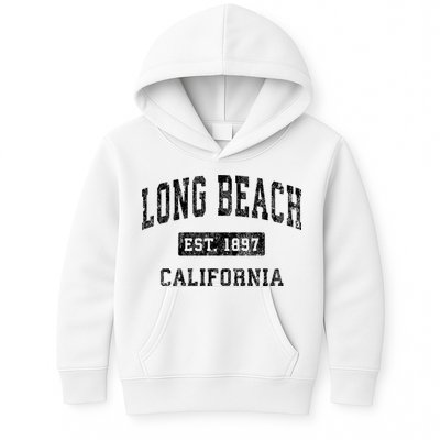 Long Beach California Ca Vintage Established Sports Design Kids Hoodie