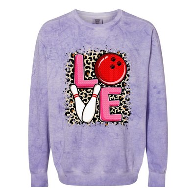 Love Bowling Cute Bowling Women Bowler Colorblast Crewneck Sweatshirt