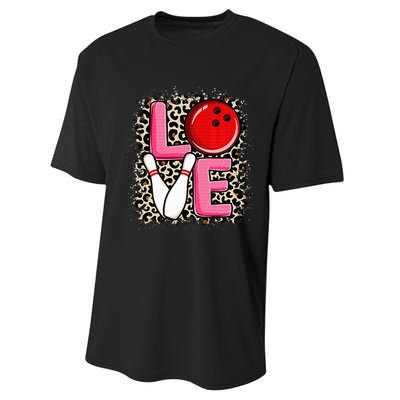 Love Bowling Cute Bowling Women Bowler Performance Sprint T-Shirt