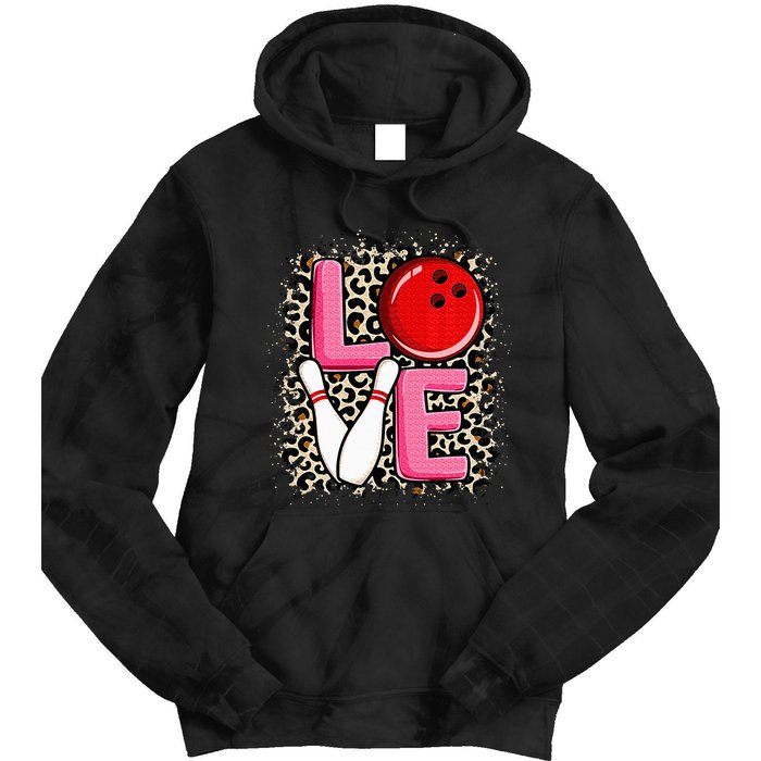 Love Bowling Cute Bowling Women Bowler Tie Dye Hoodie