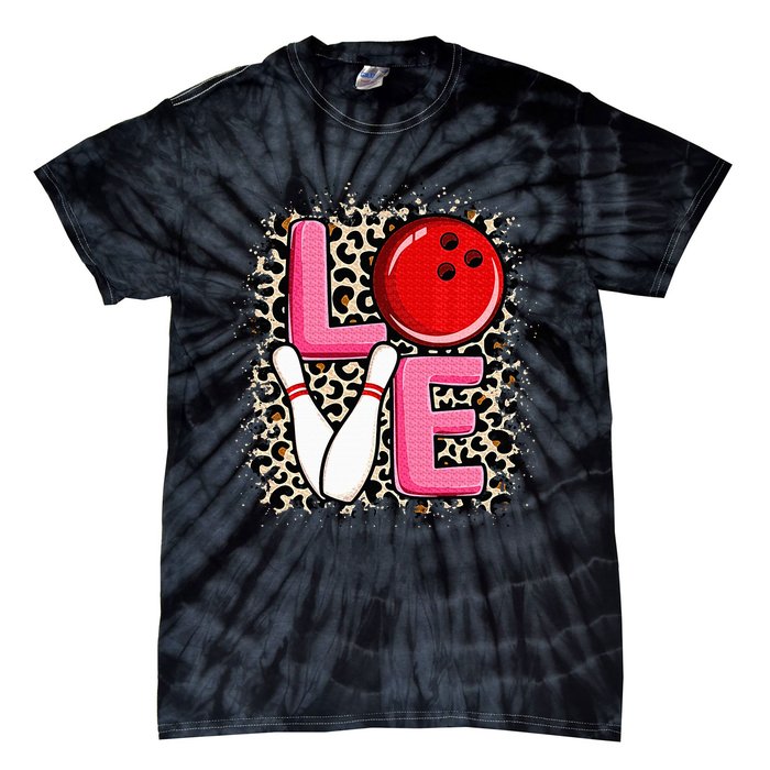 Love Bowling Cute Bowling Women Bowler Tie-Dye T-Shirt