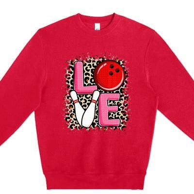 Love Bowling Cute Bowling Women Bowler Premium Crewneck Sweatshirt