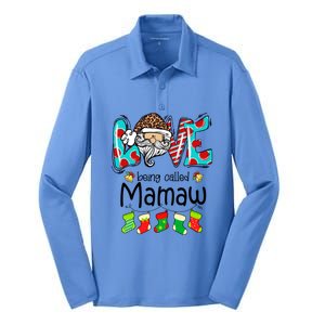 Love Being Called Mamaw Santa Claus Funny Christmas Gift Silk Touch Performance Long Sleeve Polo