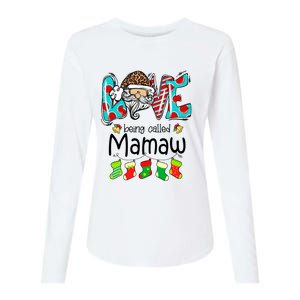 Love Being Called Mamaw Santa Claus Funny Christmas Gift Womens Cotton Relaxed Long Sleeve T-Shirt