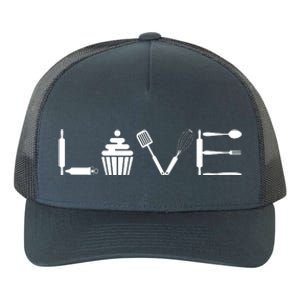 'Love' Baking Cupcake Gift For Bakers And Pastry Chefs Yupoong Adult 5-Panel Trucker Hat