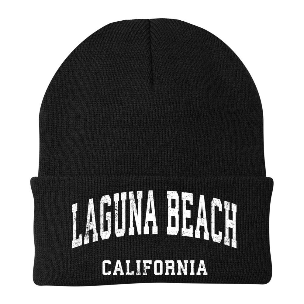 Laguna Beach California Ca Vintage Athletic Sports Design Beanie