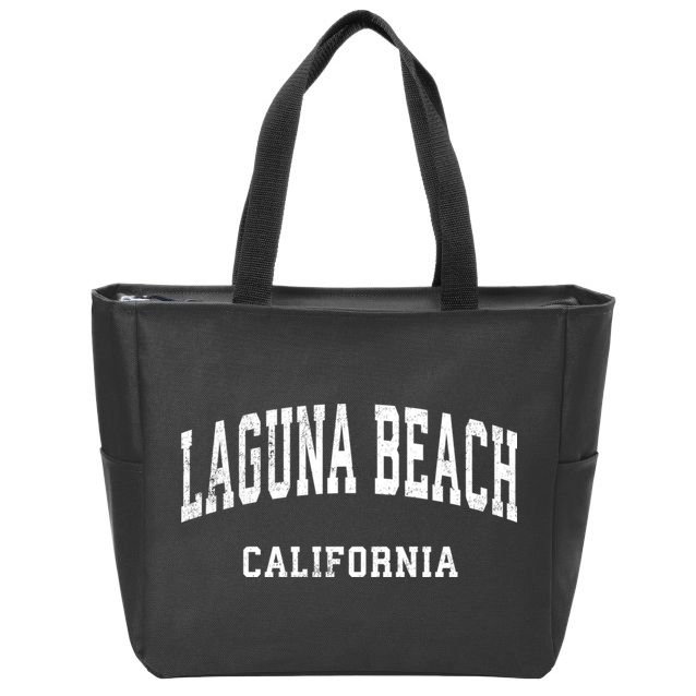 Laguna Beach California Ca Vintage Athletic Sports Design Zip Tote Bag