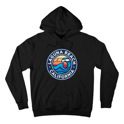 Laguna Beach California Ca Vintage Nautical Waves Design Hoodie