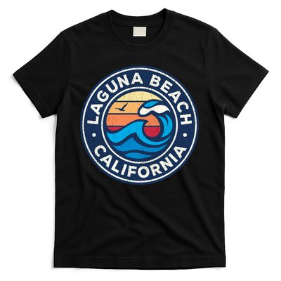 Laguna Beach California Ca Vintage Nautical Waves Design T-Shirt