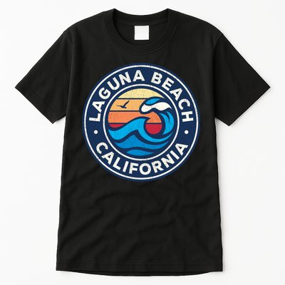 Laguna Beach California Ca Vintage Nautical Waves Design Tall T-Shirt
