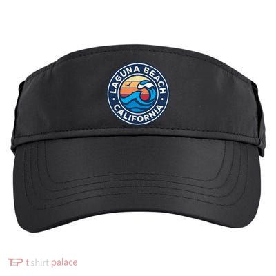 Laguna Beach California Ca Vintage Nautical Waves Design Adult Drive Performance Visor