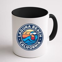 Laguna Beach California Ca Vintage Nautical Waves Design Mug