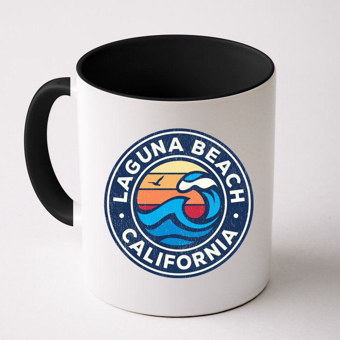 Laguna Beach California Ca Vintage Nautical Waves Design Mug