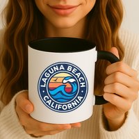 Laguna Beach California Ca Vintage Nautical Waves Design Mug
