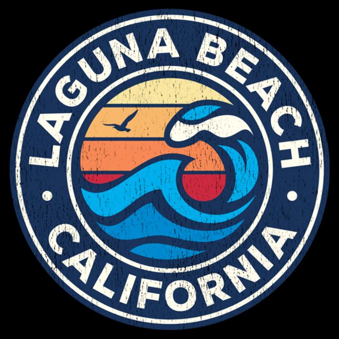 Laguna Beach California Ca Vintage Nautical Waves Design Mug