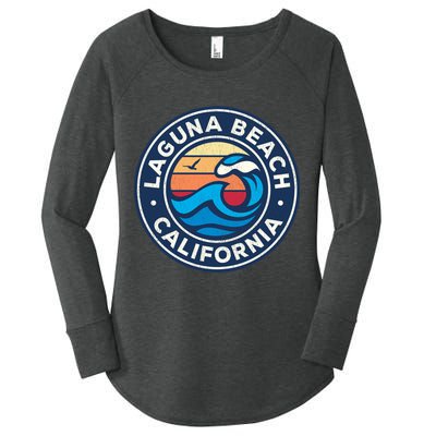 Laguna Beach California Ca Vintage Nautical Waves Design Women's Perfect Tri Tunic Long Sleeve Shirt
