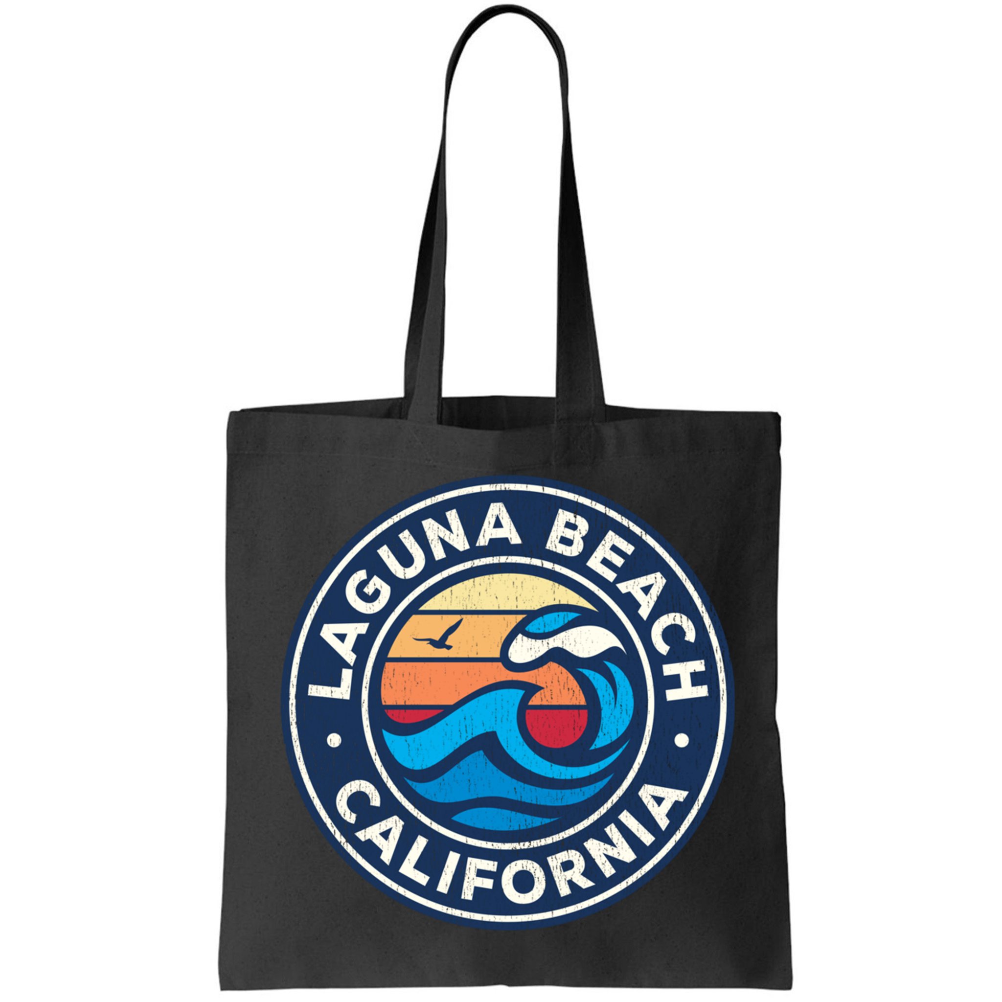 Laguna Beach California Ca Vintage Nautical Waves Design Bag