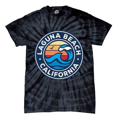 Laguna Beach California Ca Vintage Nautical Waves Design Tie-Dye T-Shirt
