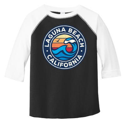 Laguna Beach California Ca Vintage Nautical Waves Design Toddler Fine Jersey T-Shirt