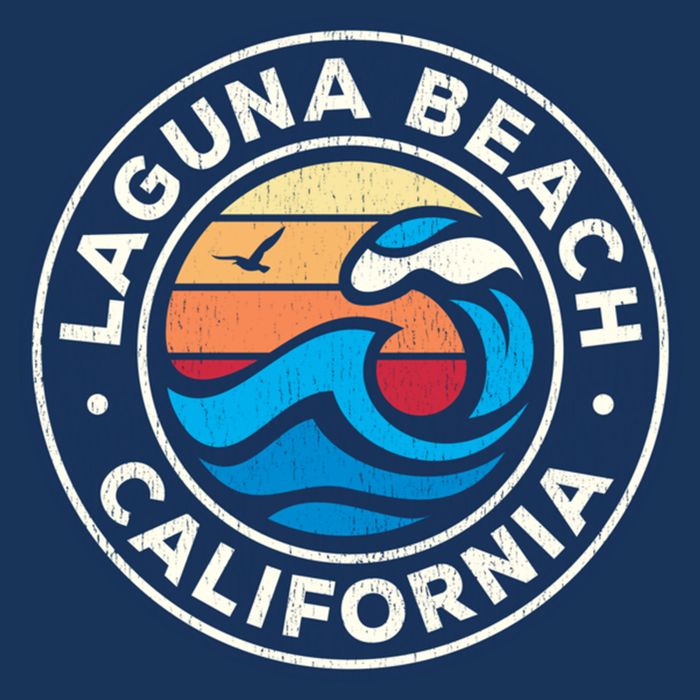 Laguna Beach California Ca Vintage Nautical Waves Design Infant Baby Jersey Bodysuit