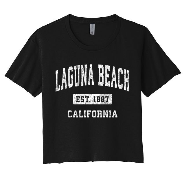 Laguna Beach California Ca Vintage Athletic Sports Design Crop Top