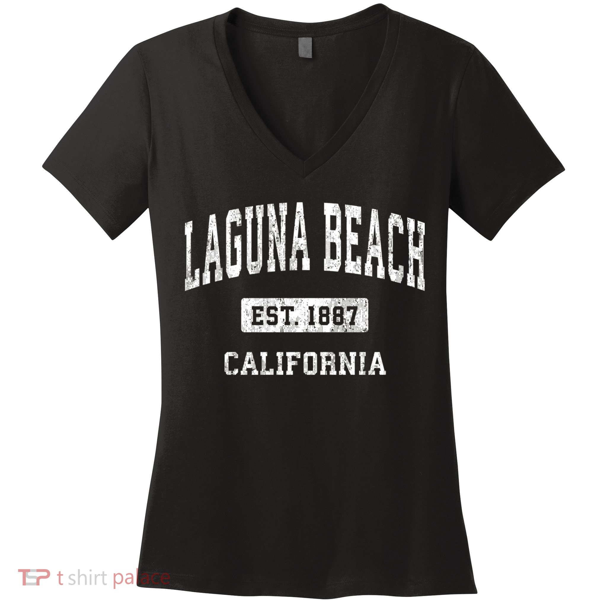 Laguna Beach California Ca Vintage Athletic Sports Design Women's V-Neck T-Shirt