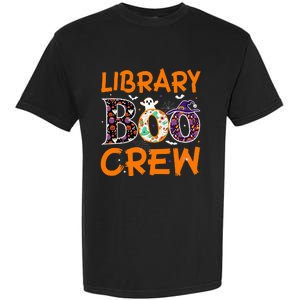 Library Boo Crew Book Lovers Funny Halloween Library Ghost Garment-Dyed Heavyweight T-Shirt