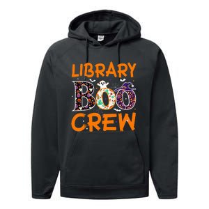 Library Boo Crew Book Lovers Funny Halloween Library Ghost Performance Fleece Hoodie