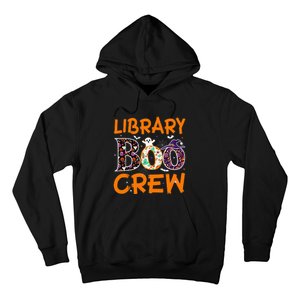 Library Boo Crew Book Lovers Funny Halloween Library Ghost Hoodie