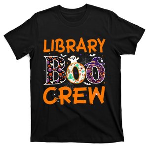 Library Boo Crew Book Lovers Funny Halloween Library Ghost T-Shirt