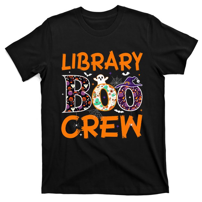 Library Boo Crew Book Lovers Funny Halloween Library Ghost T-Shirt