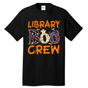 Library Boo Crew Book Lovers Funny Halloween Library Ghost Tall T-Shirt