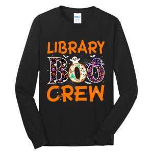 Library Boo Crew Book Lovers Funny Halloween Library Ghost Tall Long Sleeve T-Shirt