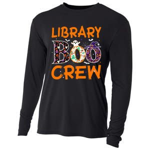 Library Boo Crew Book Lovers Funny Halloween Library Ghost Cooling Performance Long Sleeve Crew