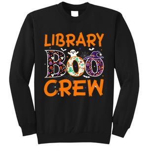 Library Boo Crew Book Lovers Funny Halloween Library Ghost Tall Sweatshirt