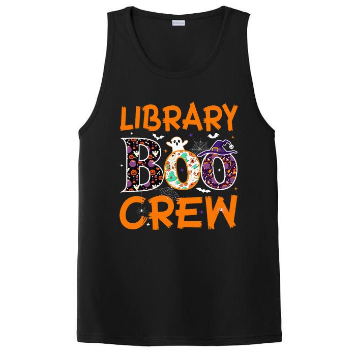 Library Boo Crew Book Lovers Funny Halloween Library Ghost PosiCharge Competitor Tank